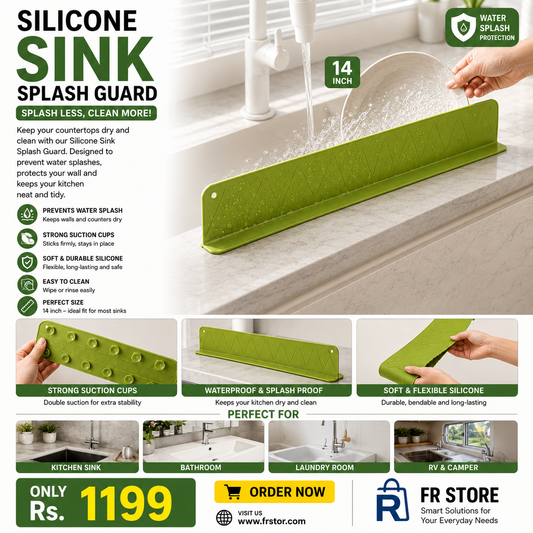 Silicone Sink Splash Guard with Suction Cups (size 14inch)