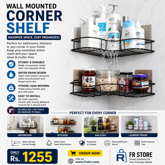 Shower, Bathtub, and Toilet Durable &amp; Rustproof Corner Storage Organizer